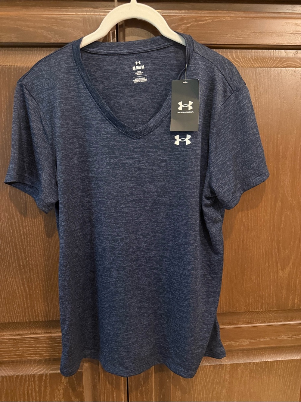 Under Armour Men's Heathered Navy V-Neck Performance Tee